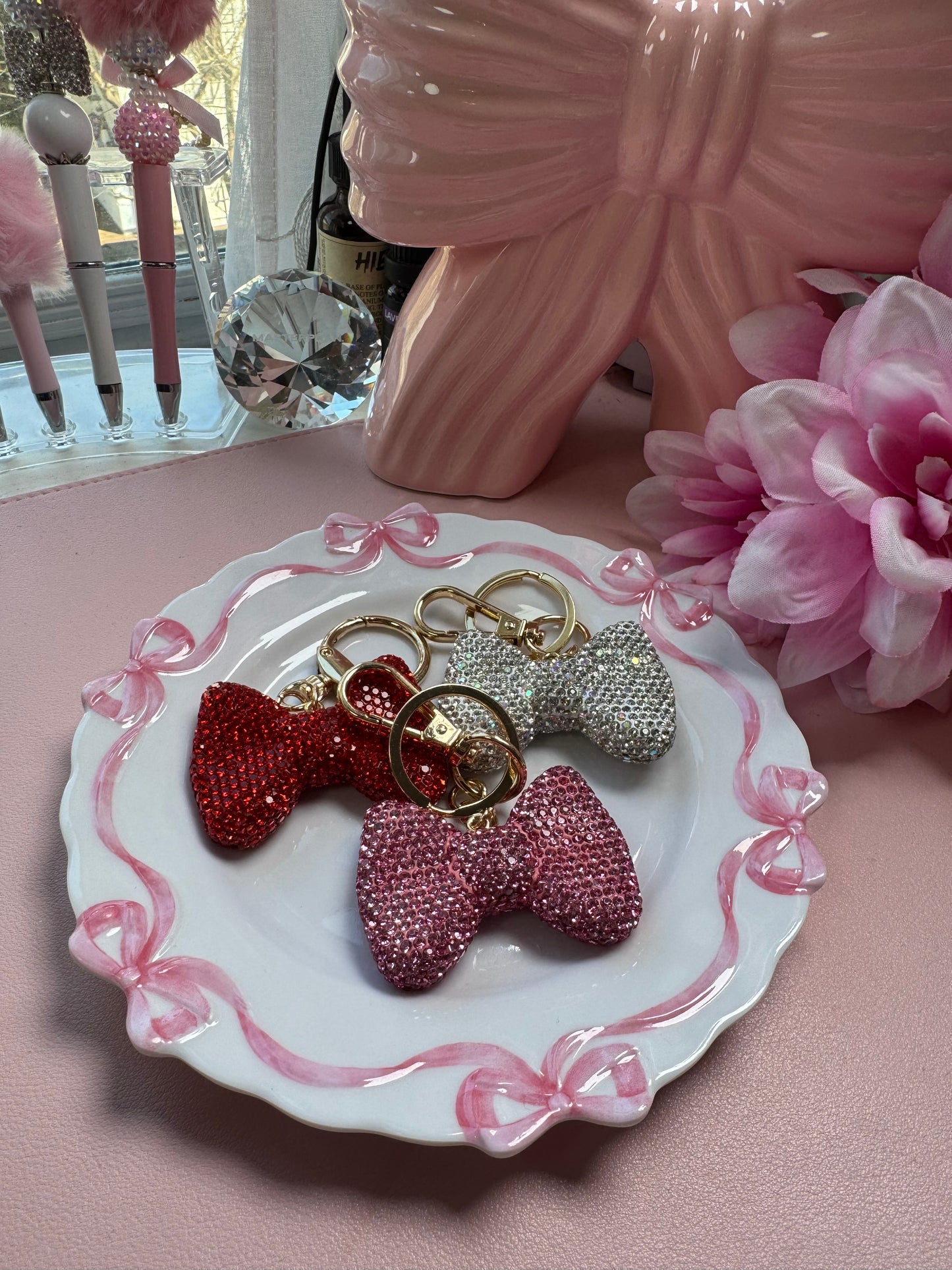 Cuteness Bow Keychains/Planner Charms
