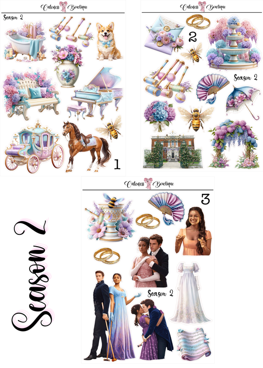 The Cuteness Journaling Sticker Sheet | Cuteness Planner Stickers for Agendas, Planners, Notebooks, Dividers | BRIGERTON SEASON 2