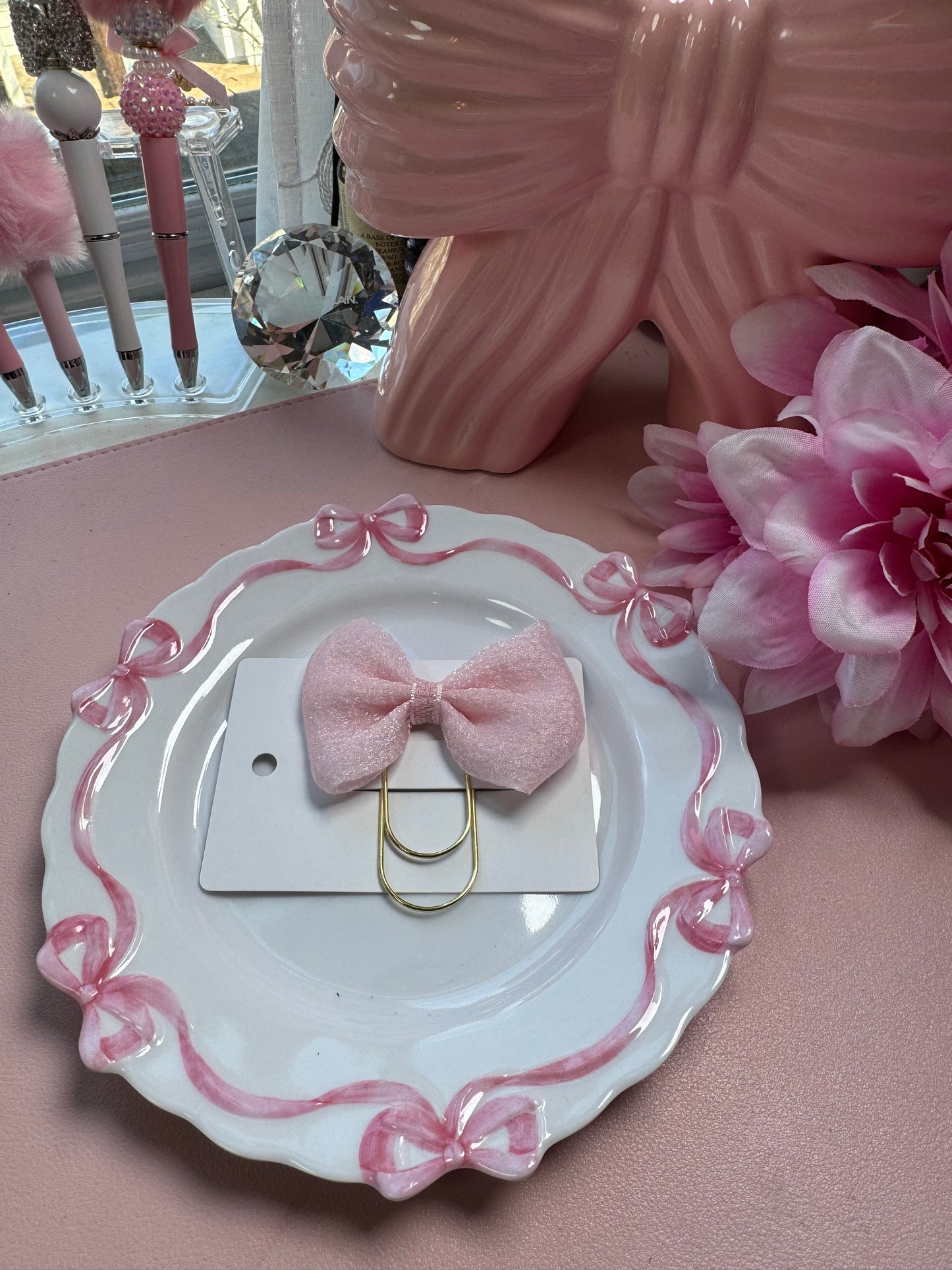 Elegant Pastel Bow Planner Clips