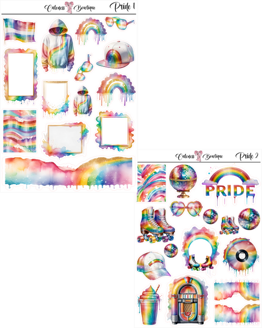 The Cuteness Journaling Sticker Sheet | Cuteness Planner Stickers for Agendas, Planners, Notebooks, Dividers | PRIDE