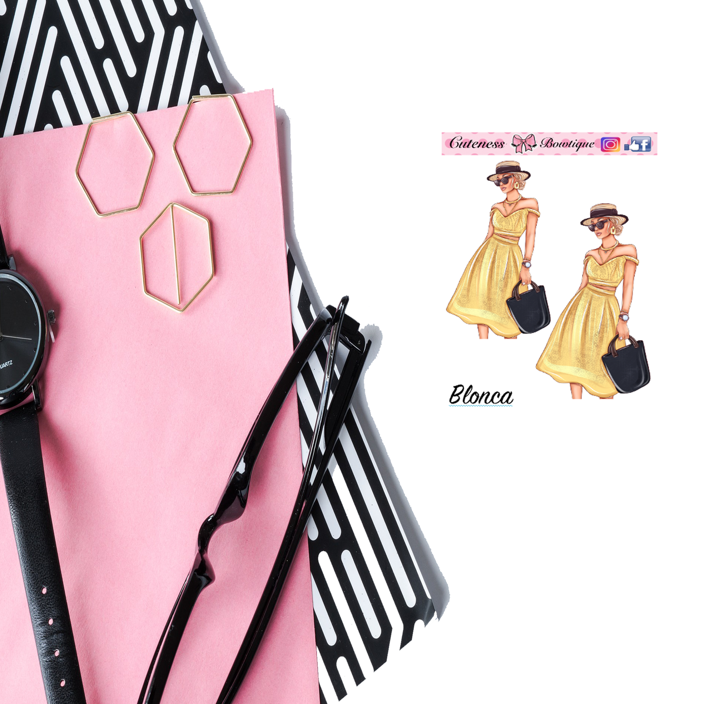 The Deco Elements Collection Sticker Sheet | Cuteness Planner Stickers for Agendas, Planners, Notebooks, Dividers | BLONCA