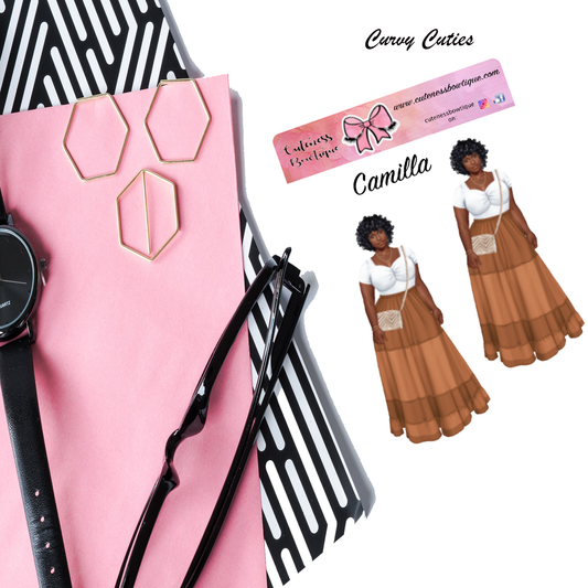 The Curvy Cutie Doll Collection Sticker Sheet | Cuteness Planner Stickers for Agendas, Planners, Notebooks, Dividers | CAMILLA