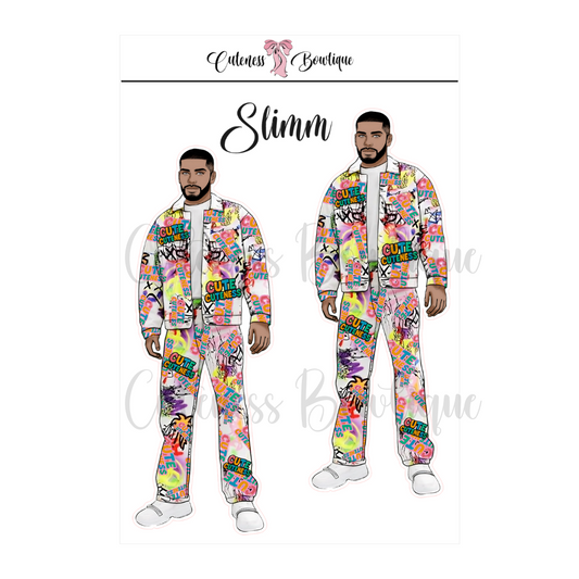 The CUSTOM Cuteness Doll Collection Sticker Sheet | Cuteness Planner Stickers for Agendas, Planners, Notebooks, Dividers | SLIMM