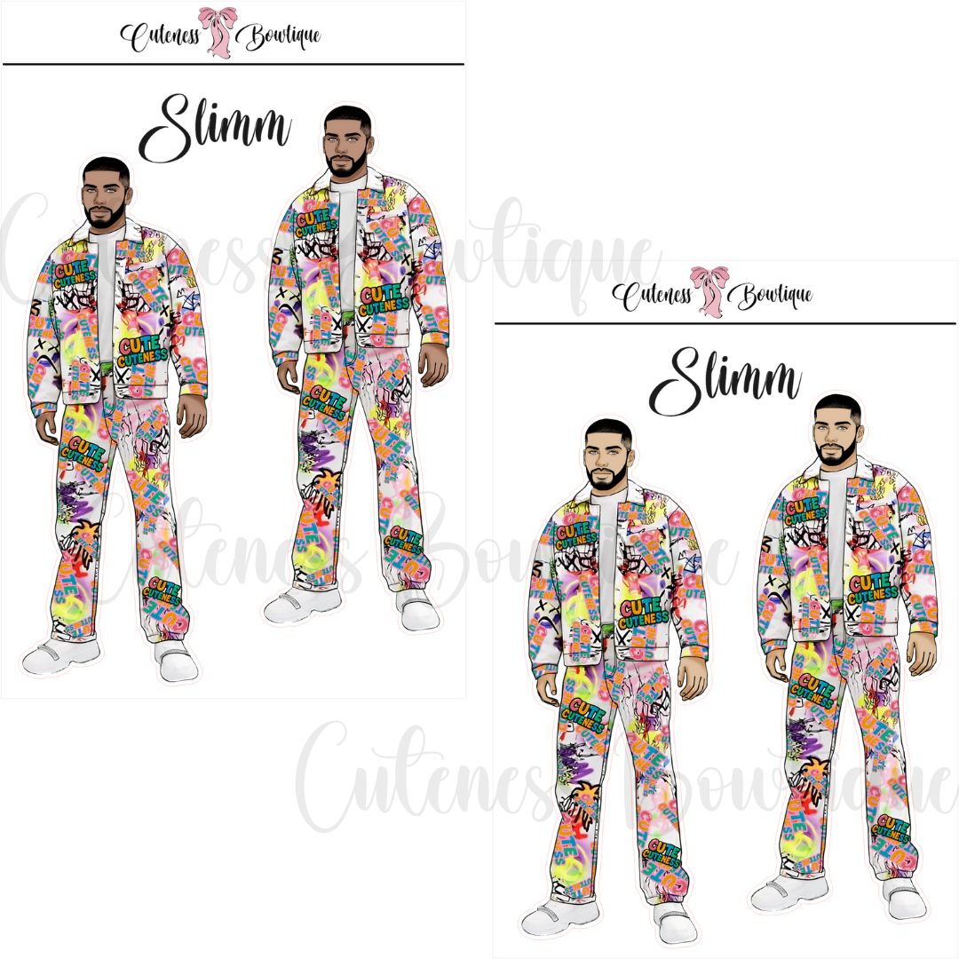 The CUSTOM Cuteness Doll Collection Sticker Sheet | Cuteness Planner Stickers for Agendas, Planners, Notebooks, Dividers | SLIMM