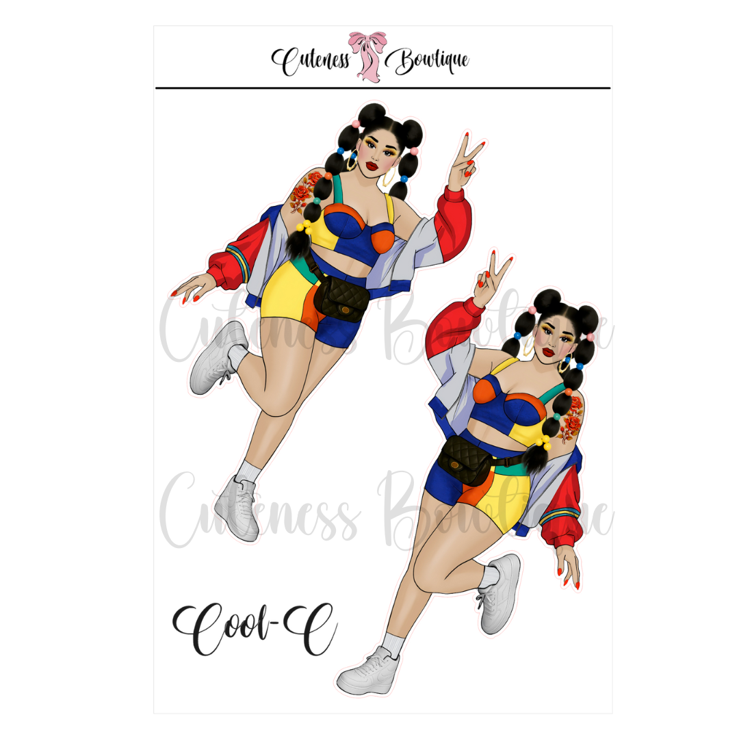 The CUSTOM Cuteness Doll Collection Sticker Sheet | Cuteness Planner Stickers for Agendas, Planners, Notebooks, Dividers | COOL-C