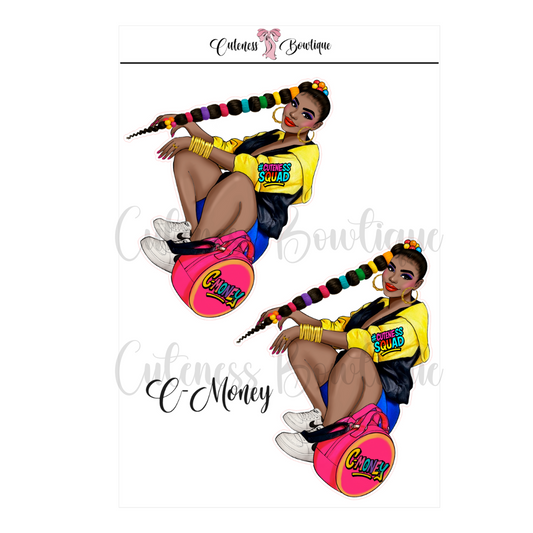 The CUSTOM Cuteness Doll Collection Sticker Sheet | Cuteness Planner Stickers for Agendas, Planners, Notebooks, Dividers | C-MONEY