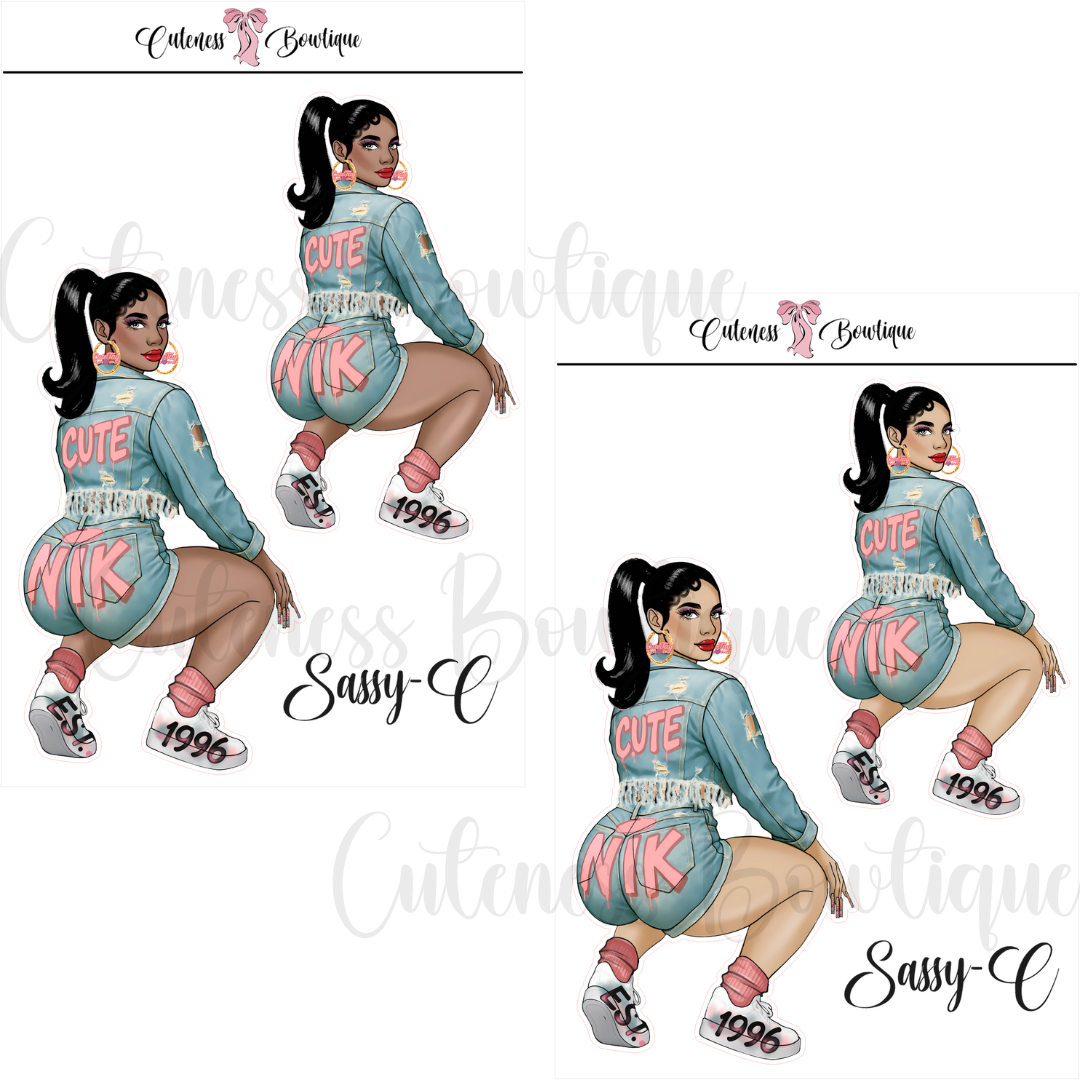 The CUSTOM Cuteness Doll Collection Sticker Sheet | Cuteness Planner Stickers for Agendas, Planners, Notebooks, Dividers | SASSY-C