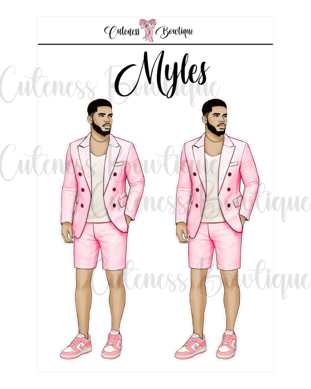 The CUSTOM Cuteness Doll Collection Sticker Sheet | Cuteness Planner Stickers for Agendas, Planners, Notebooks, Dividers | MYLES