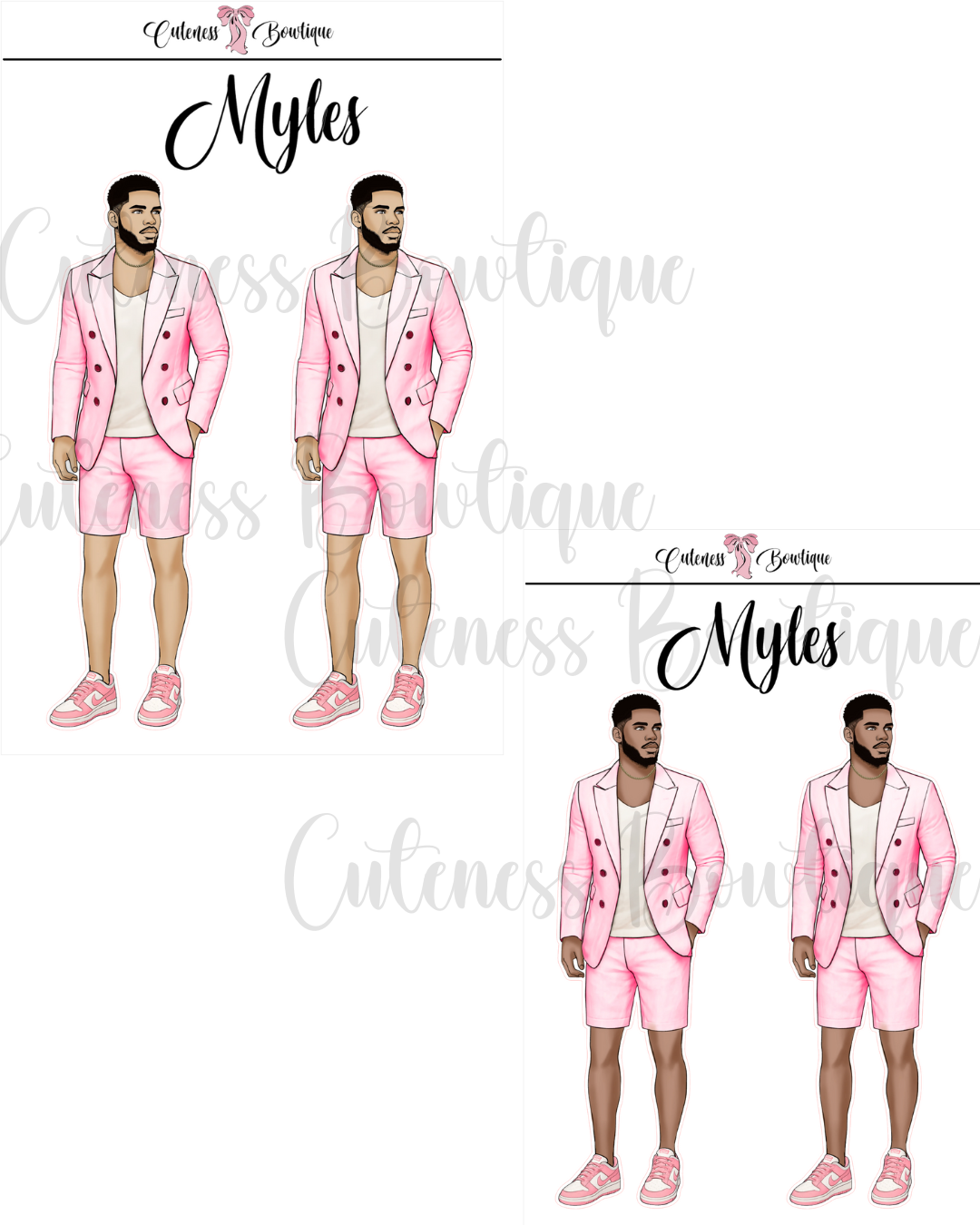 The CUSTOM Cuteness Doll Collection Sticker Sheet | Cuteness Planner Stickers for Agendas, Planners, Notebooks, Dividers | MYLES