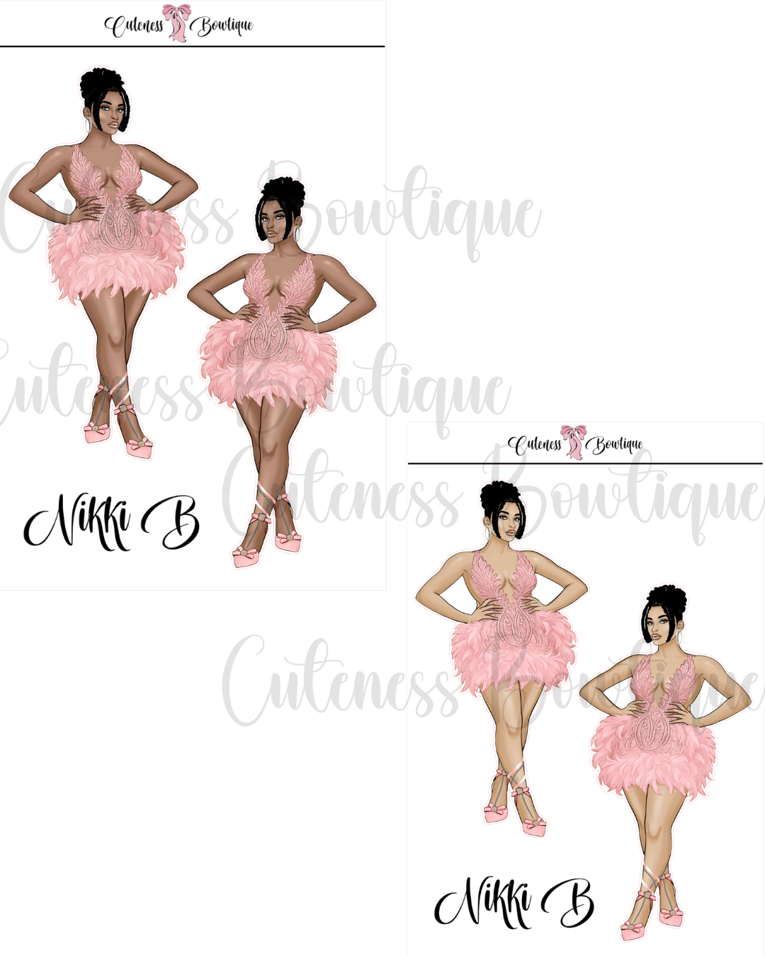 The CUSTOM Cuteness Doll Collection Sticker Sheet | Cuteness Planner Stickers for Agendas, Planners, Notebooks, Dividers | NIKKI B