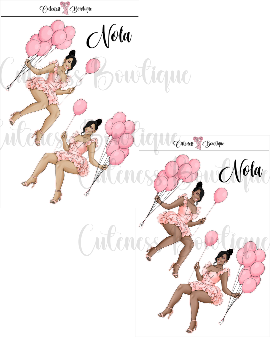The CUSTOM Cuteness Doll Collection Sticker Sheet | Cuteness Planner Stickers for Agendas, Planners, Notebooks, Dividers | NOLA