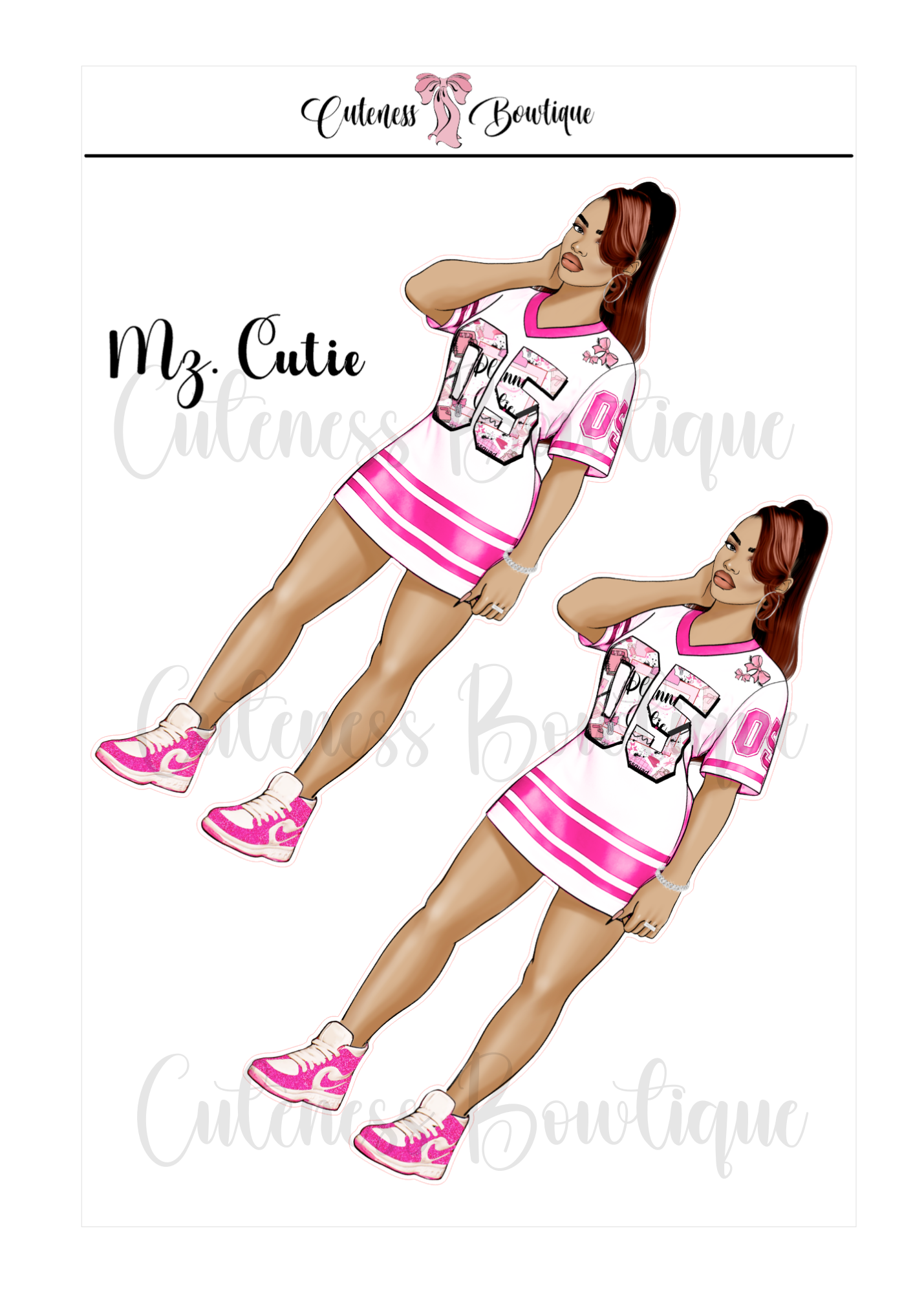 The  CUSTOM Cuteness Doll Collection Sticker Sheet | Cuteness Planner Stickers for Agendas, Planners, Notebooks, Dividers | MR. & MZ. CUTIE
