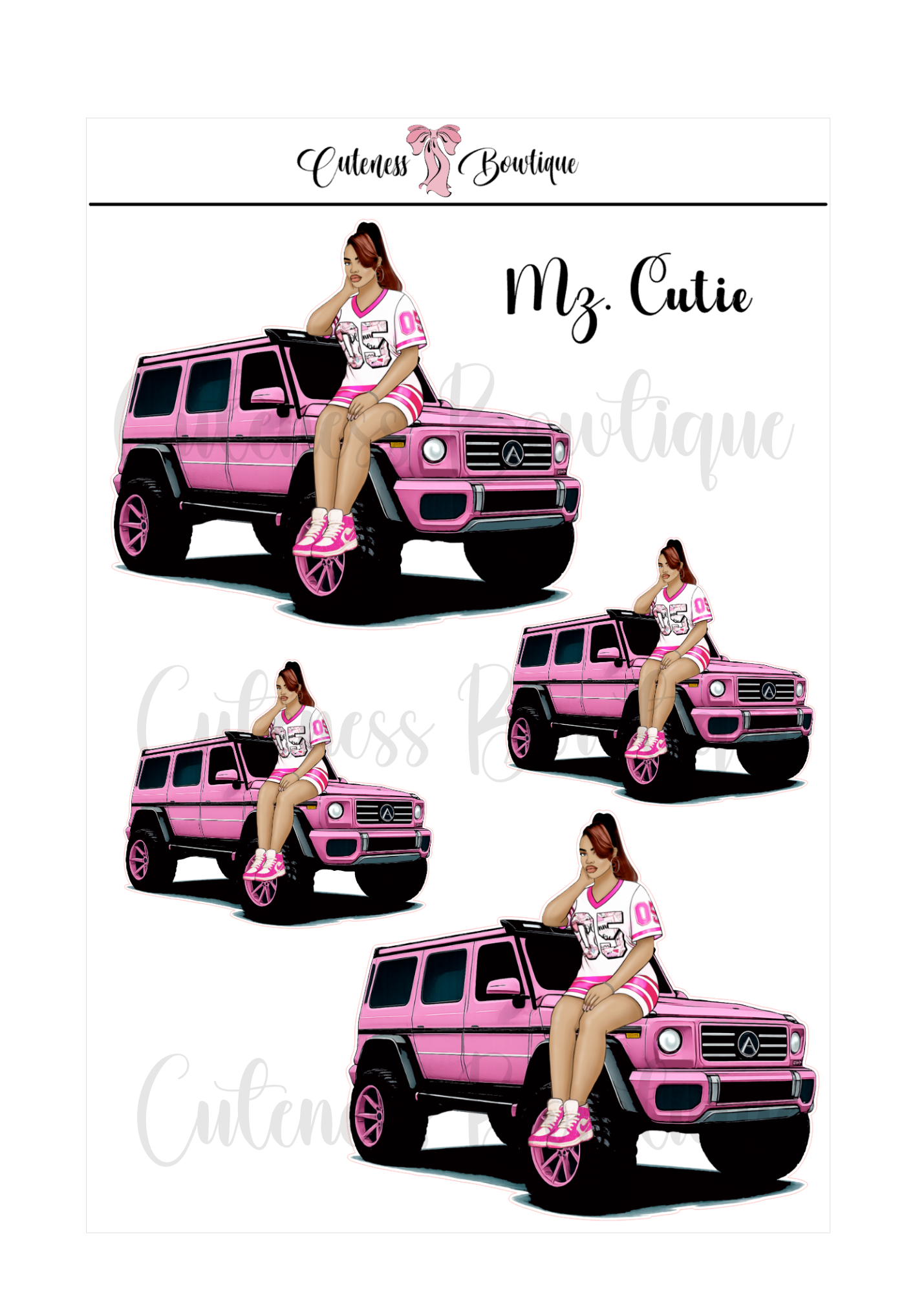 The  CUSTOM Cuteness Doll Collection Sticker Sheet | Cuteness Planner Stickers for Agendas, Planners, Notebooks, Dividers | MR. & MZ. CUTIE