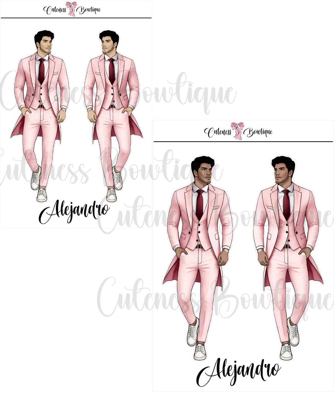 The CUSTOM Cuteness Doll Collection Sticker Sheet | Cuteness Planner Stickers for Agendas, Planners, Notebooks, Dividers | ALEJANDRO