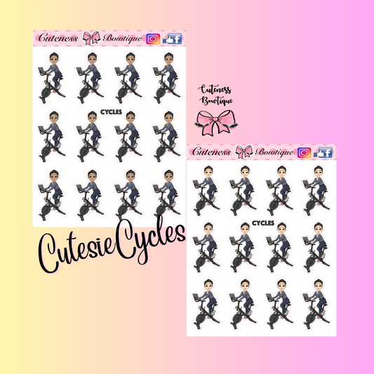 The Cutie Line Icon Sticker Sheet | Cuteness Planner Stickers for Agendas, Planners, Notebooks, Dividers | CUTESIE CYCLES