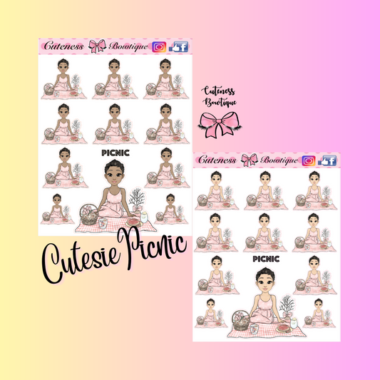 The Cutie Line Icon Sticker Sheet | Cuteness Planner Stickers for Agendas, Planners, Notebooks, Dividers | CUTESIE PICNIC