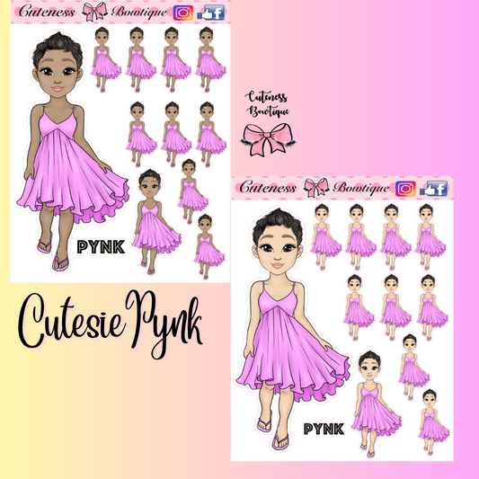 The Cutie Line Icon Sticker Sheet | Cuteness Planner Stickers for Agendas, Planners, Notebooks, Dividers | CUTESIE PYNK