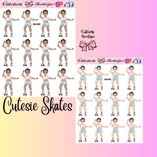 The Cutie Line Icon Sticker Sheet | Cuteness Planner Stickers for Agendas, Planners, Notebooks, Dividers | CUTESIE SKATES