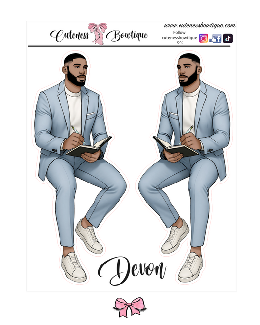 The CUSTOM Cuteness Doll Collection Sticker Sheet | Cuteness Planner Stickers for Agendas, Planners, Notebooks, Dividers | DEVON