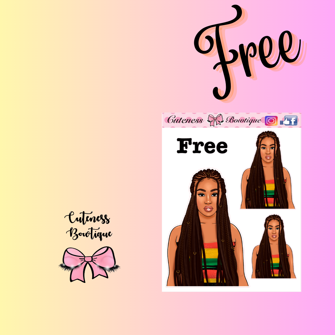 The Cuteness Doll Collection Sticker Sheet | Cuteness Planner Stickers for Agendas, Planners, Notebooks, Dividers | FREE