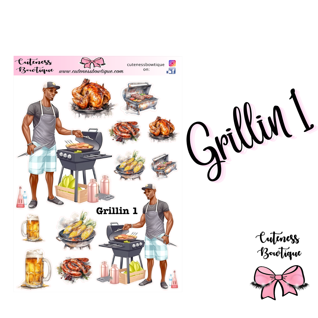 The Cuteness Journaling Sticker Sheet | Cuteness Planner Stickers for Agendas, Planners, Notebooks, Dividers | GRILLIN
