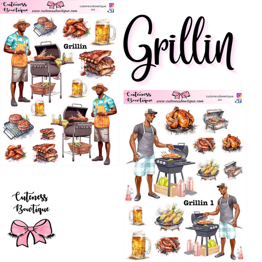 The Cuteness Journaling Sticker Sheet | Cuteness Planner Stickers for Agendas, Planners, Notebooks, Dividers | GRILLIN