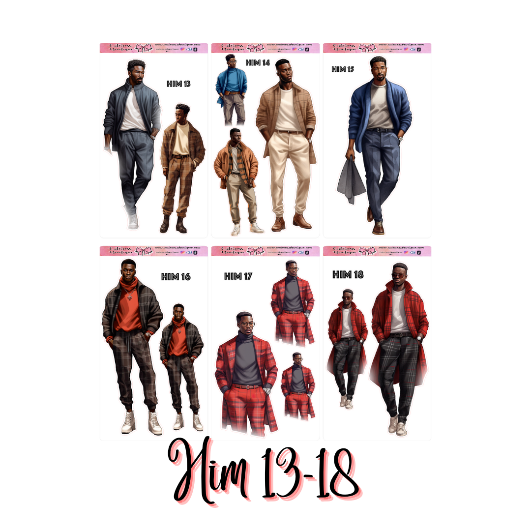 The Cuteness Doll Collection Sticker Sheet | Cuteness Planner Stickers for Agendas, Planners, Notebooks, Dividers | HIM