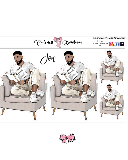 The CUSTOM Cuteness Doll Collection Sticker Sheet | Cuteness Planner Stickers for Agendas, Planners, Notebooks, Dividers | JON