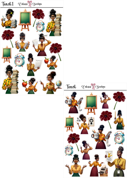 The Cuteness Doll Collection Sticker Sheet | Cuteness Planner Stickers for Agendas, Planners, Notebooks, Dividers | QUIRKY TEACH