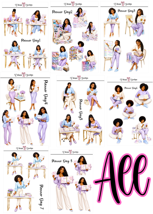 The Cuteness Doll Collection Sticker Sheet | Cuteness Planner Stickers for Agendas, Planners, Notebooks, Dividers | PLANNER DAYS