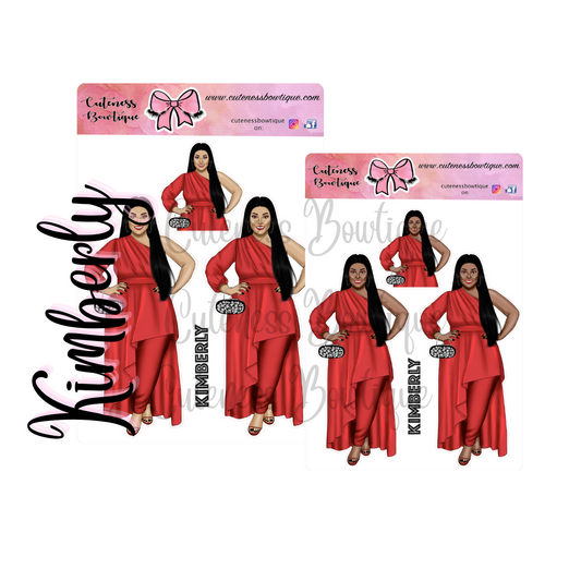 The CUSTOM Cuteness Doll Collection Sticker Sheet | Cuteness Planner Stickers for Agendas, Planners, Notebooks, Dividers | KIMBERLY