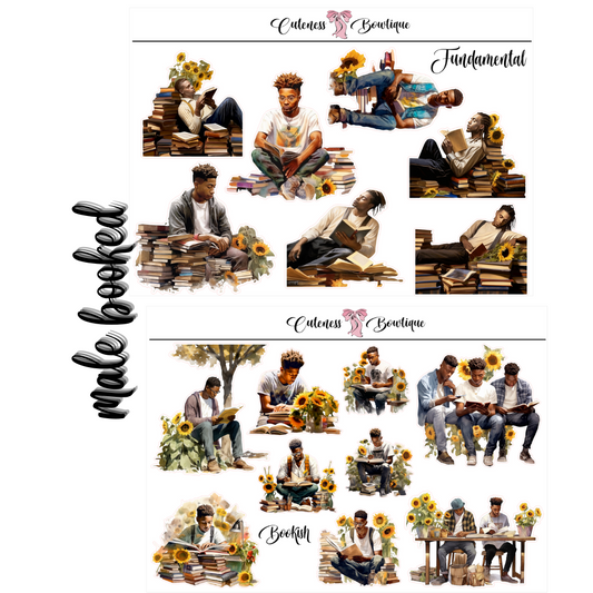 The Cuteness Doll Collection Sticker Sheet | Cuteness Planner Stickers for Agendas, Planners, Notebooks, Dividers | MALE BOOKED VOL. 1