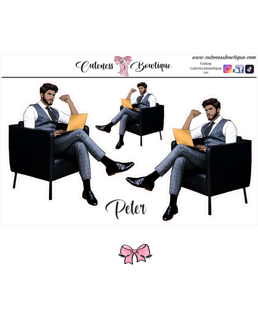 The CUSTOM Cuteness Doll Collection Sticker Sheet | Cuteness Planner Stickers for Agendas, Planners, Notebooks, Dividers | PETER