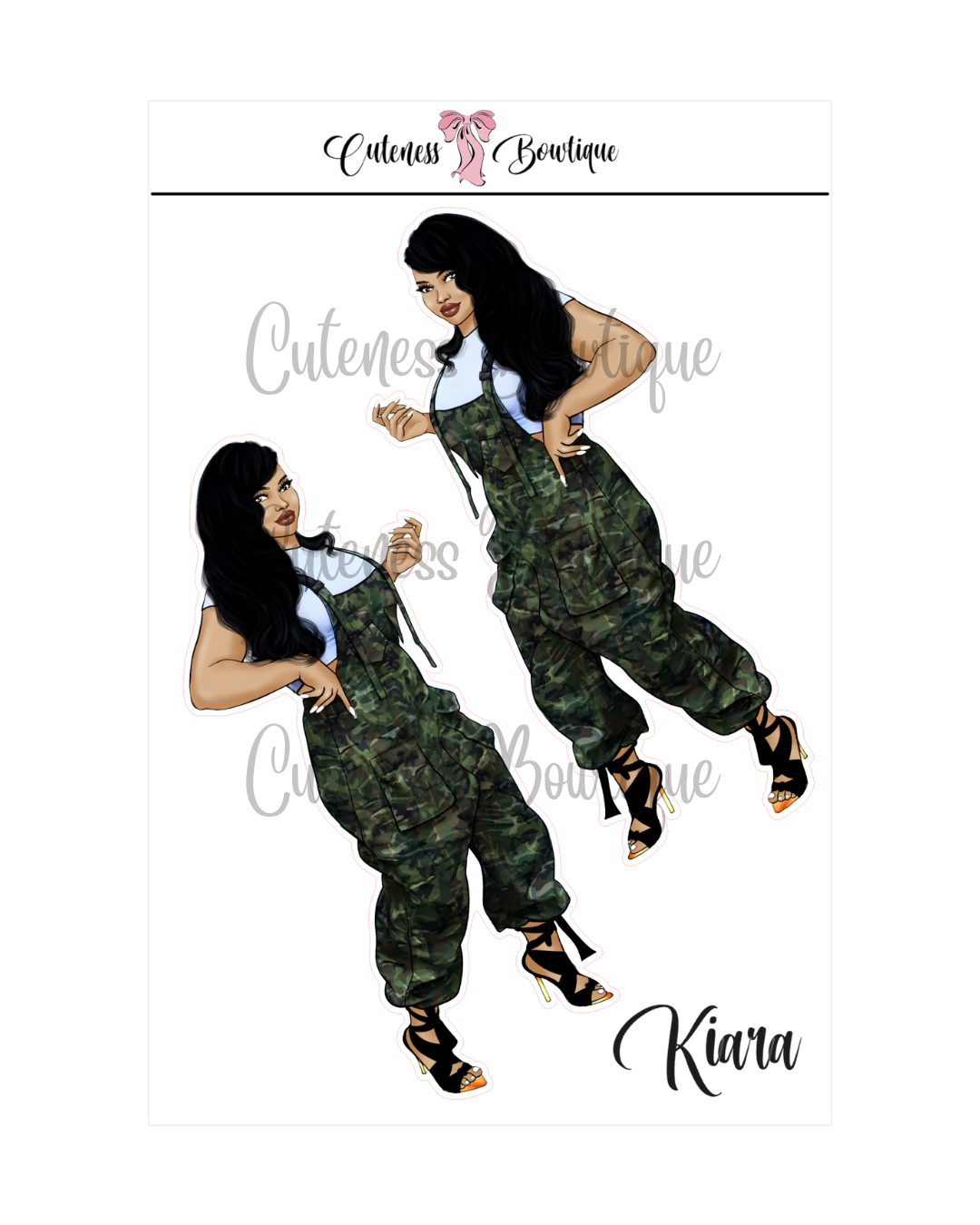 The Cuteness Squad Custom SOULJA COLLECTION | Cuteness Planner Stickers for Agendas, Planners, Notebooks, Dividers | KIARA