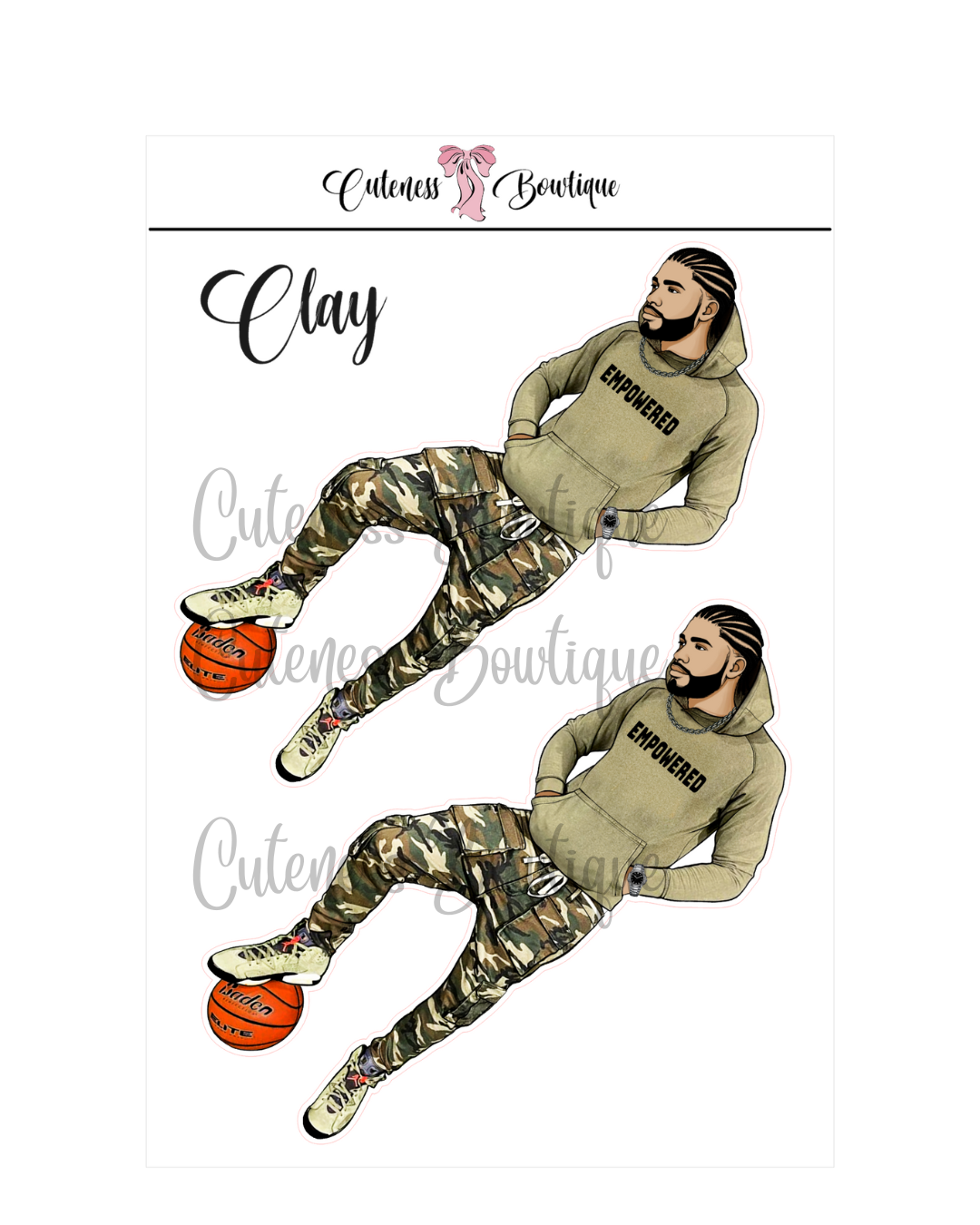 The Cuteness Squad Custom SOULJA COLLECTION | Cuteness Planner Stickers for Agendas, Planners, Notebooks, Dividers | CLAY