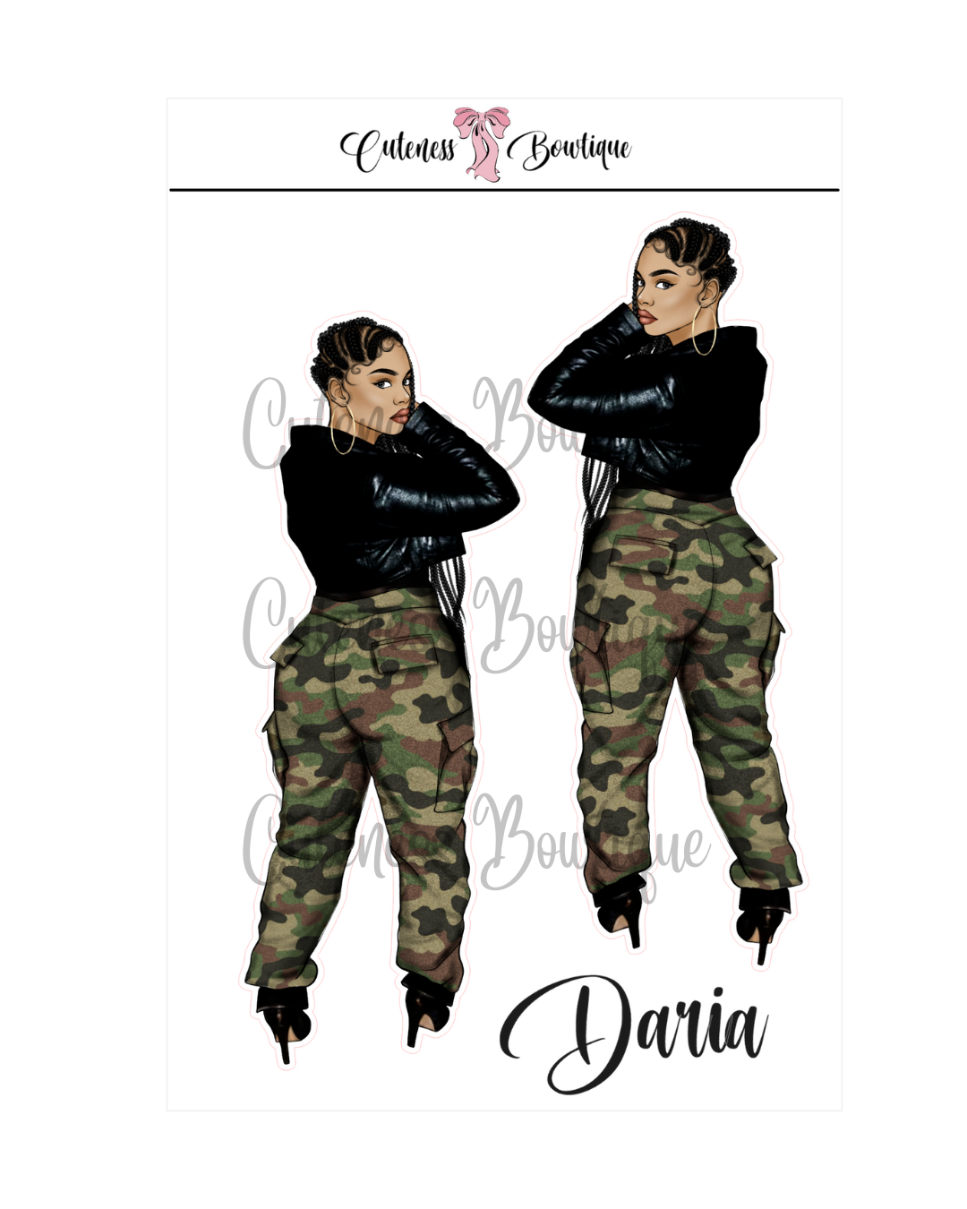 The Cuteness Squad Custom SOULJA COLLECTION | Cuteness Planner Stickers for Agendas, Planners, Notebooks, Dividers | DARIA