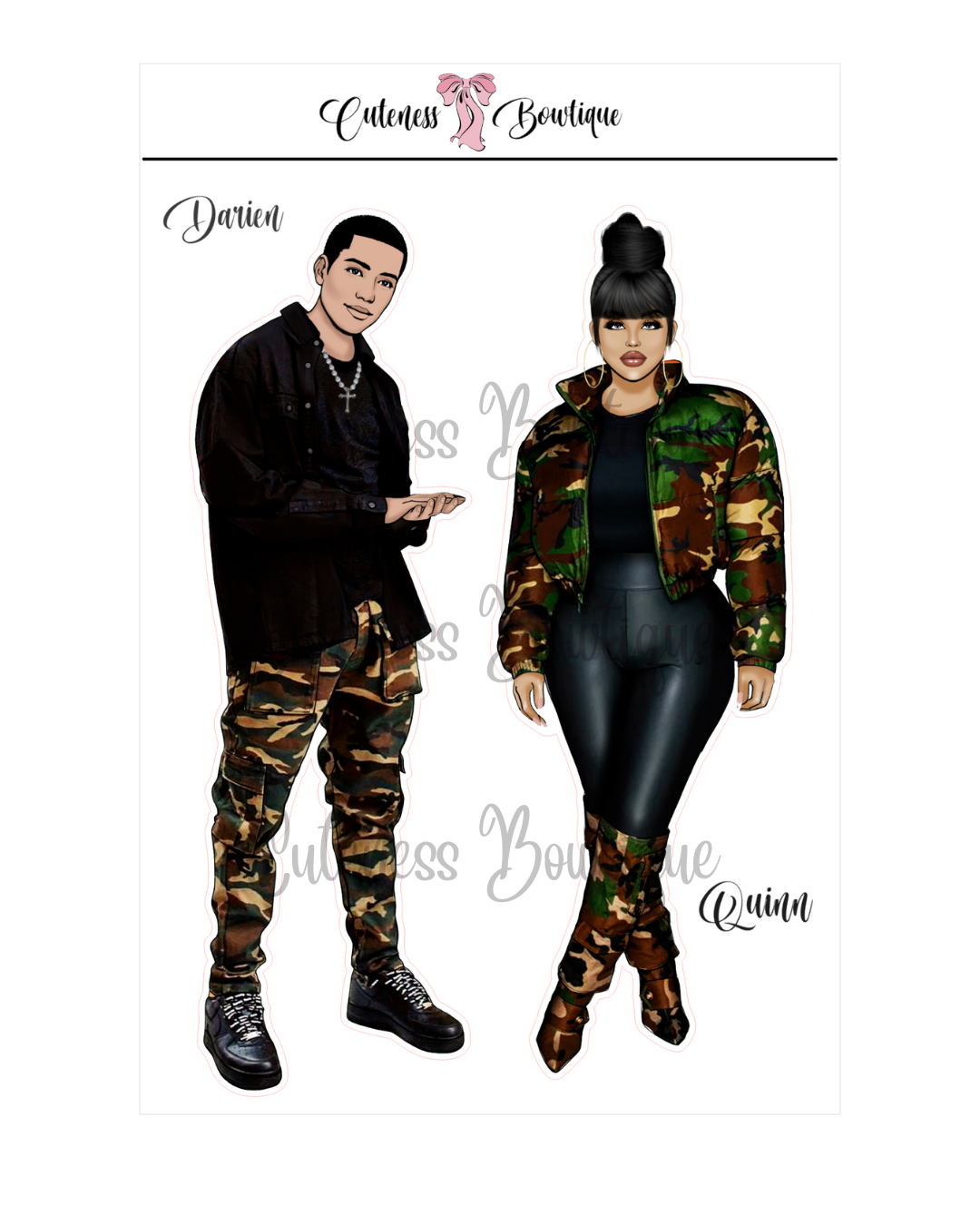 The Cuteness Squad Custom SOULJA COLLECTION | Cuteness Planner Stickers for Agendas, Planners, Notebooks, Dividers | DARIEN & QUINN