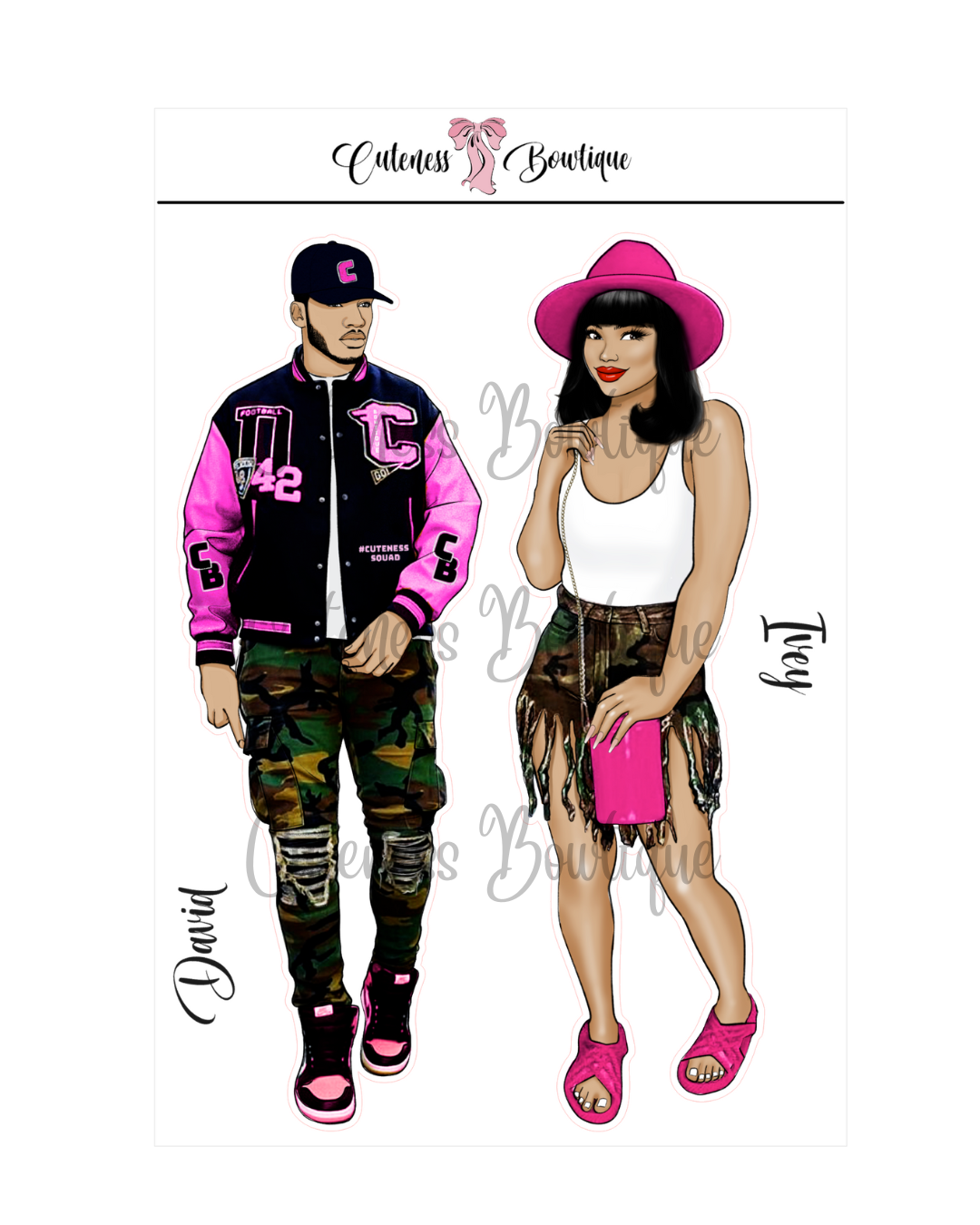 The Cuteness Squad Custom SOULJA COLLECTION | Cuteness Planner Stickers for Agendas, Planners, Notebooks, Dividers | DAVID & IVEY