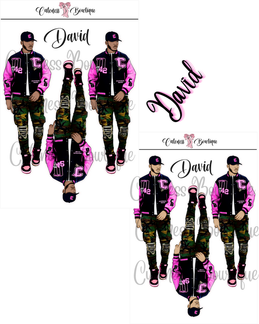 The Cuteness Squad Custom SOULJA COLLECTION | Cuteness Planner Stickers for Agendas, Planners, Notebooks, Dividers | DAVID