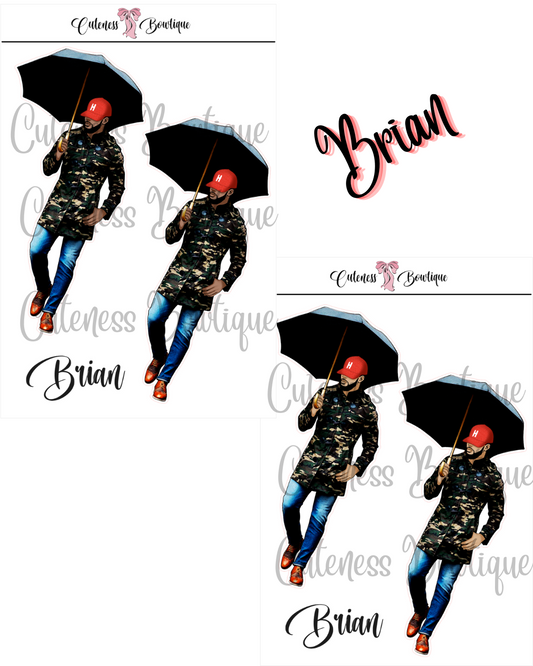 The Cuteness Squad Custom SOULJA COLLECTION | Cuteness Planner Stickers for Agendas, Planners, Notebooks, Dividers | BRIAN