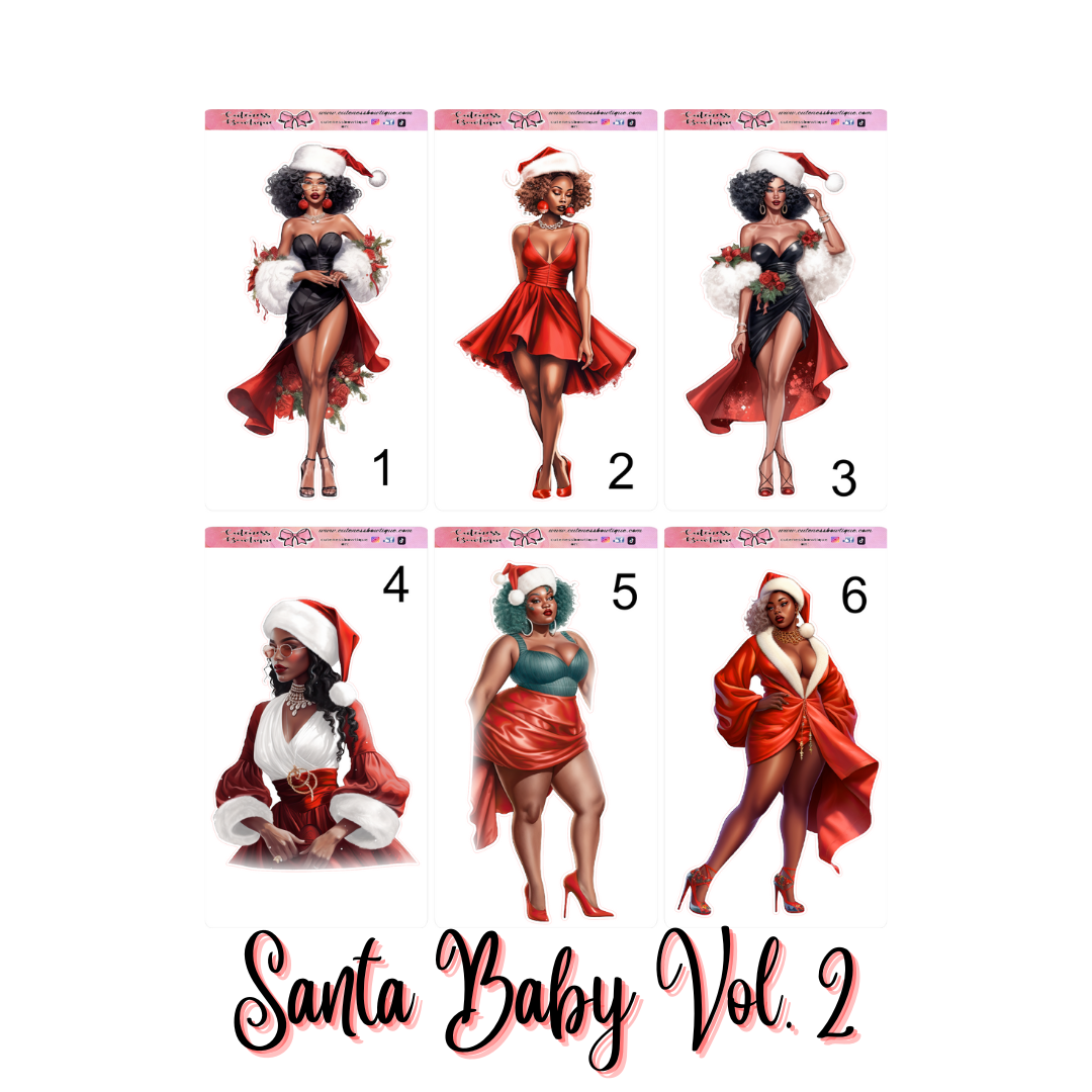 The Cuteness Doll Collection Sticker Sheet | Cuteness Planner Stickers for Agendas, Planners, Notebooks, Dividers | SANTA BABY VOL. 1 & 2