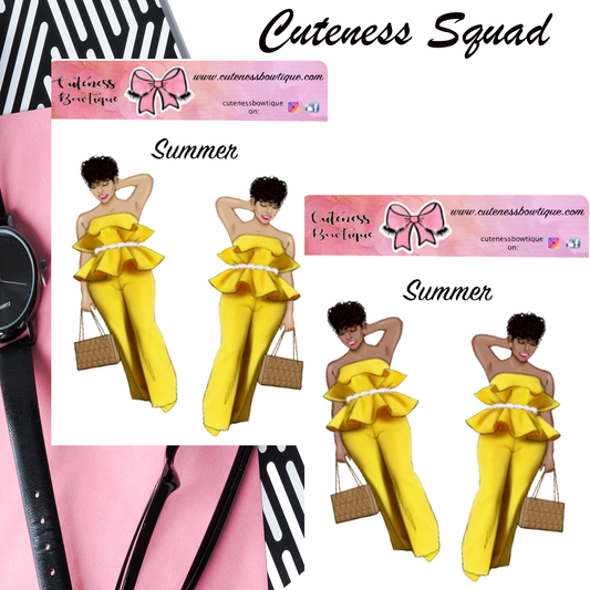 The Cuteness Squad Sticker Sheet | Cuteness Planner Stickers for Agendas, Planners, Notebooks, Dividers | SUMMER YELLOW