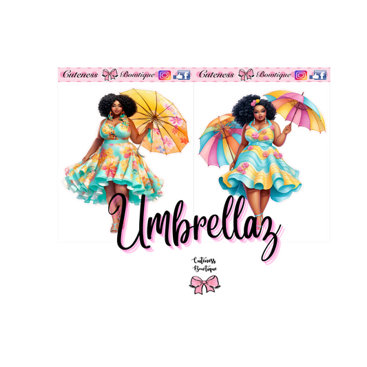 The Cuteness Doll Collection Sticker Sheet | Cuteness Planner Stickers for Agendas, Planners, Notebooks, Dividers | UMBRELLAZ