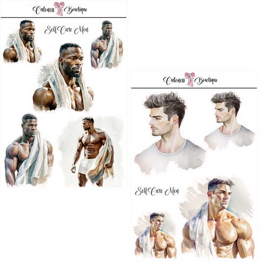 The Cuteness Doll Collection Sticker Sheet | Cuteness Planner Stickers for Agendas, Planners, Notebooks, Dividers | SELFCARE MEN VOL. 1