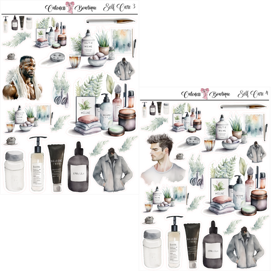 The Cuteness Journaling Sticker Sheet | Cuteness Planner Stickers for Agendas, Planners, Notebooks, Dividers | SELFCARE MEN W/ DECO