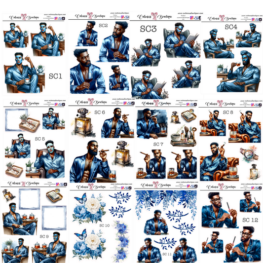 The Cuteness Journaling Sticker Sheet | Cuteness Planner Stickers for Agendas, Planners, Notebooks, Dividers | SC MEN 1-12