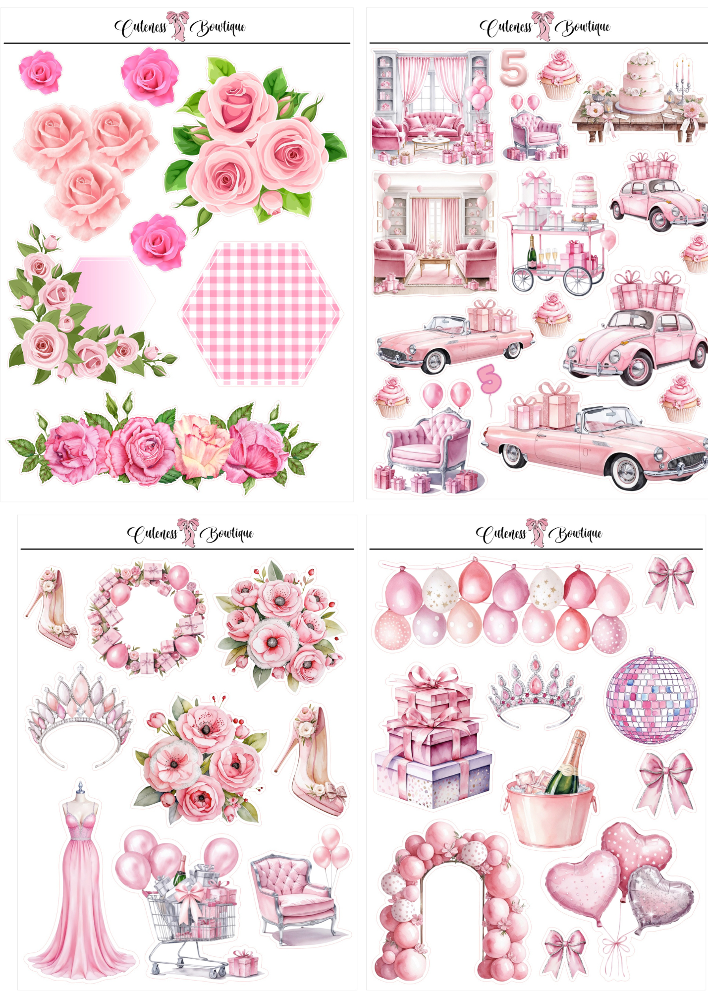 The CUSTOM Cuteness Doll Collection Sticker Sheet | Cuteness Planner Stickers for Agendas, Planners, Notebooks, Dividers | PLANNER CUTIE COLLECTION