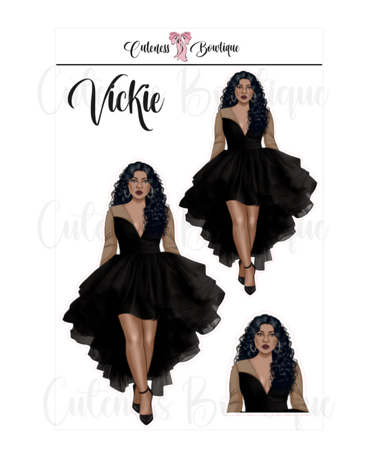 The CUSTOM Cuteness Doll Collection Sticker Sheet | Cuteness Planner Stickers for Agendas, Planners, Notebooks, Dividers | VICKIE