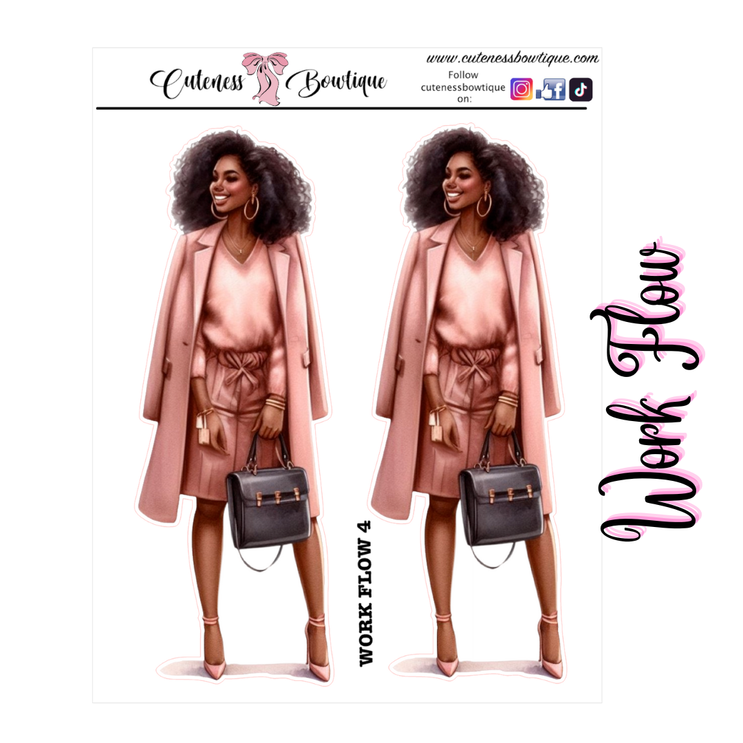 The Cuteness Doll Collection Sticker Sheet | Cuteness Planner Stickers for Agendas, Planners, Notebooks, Dividers | WORK FLOW VOL.1