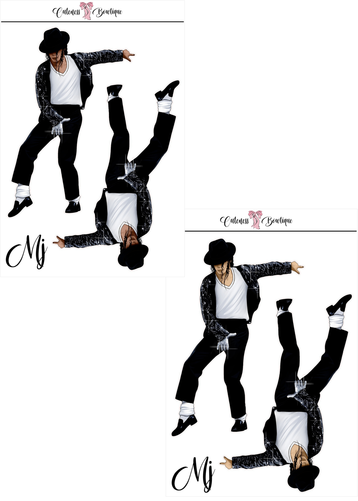 The Cuteness CUSTOM Doll Collection Sticker Sheet | Cuteness Planner Stickers for Agendas, Planners, Notebooks, Dividers | MICHAEL JACKSON WHO'S BAD COLLECTION